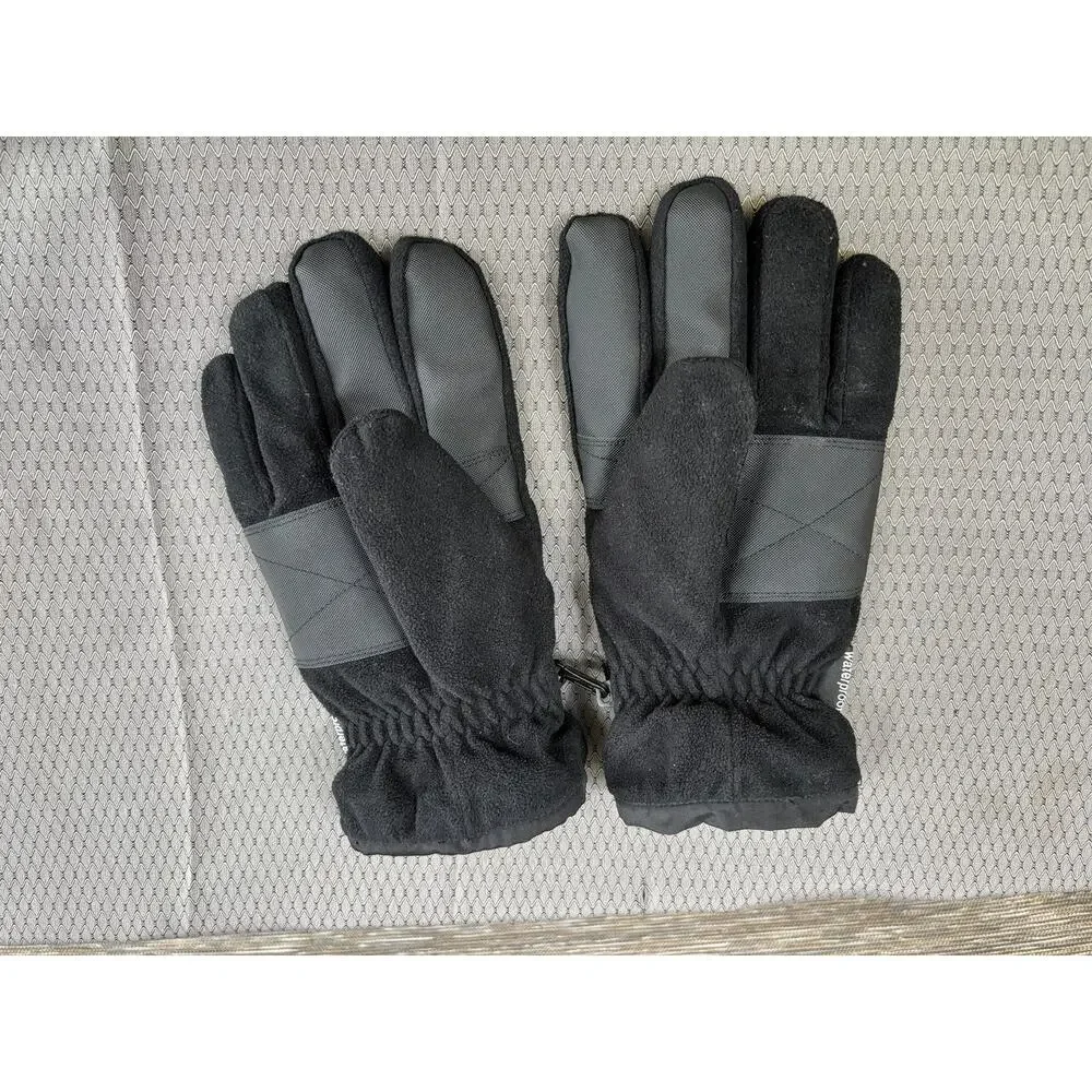 Thinsulate Gloves Mens XL Black Waterproof Fleece 40g Winter Ski Grip Hiking